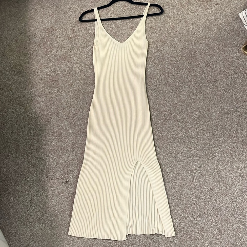Abercrombie Cream Knit Midi Dress